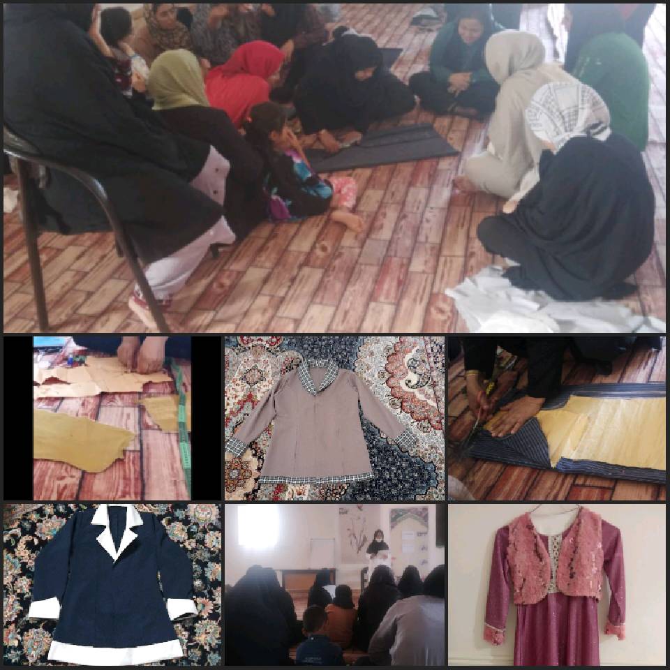 برگزاری کلاس خیاطی، حقوق بانوان، تربیت فرزند و بهداشت بانوان در روستای خراشادی