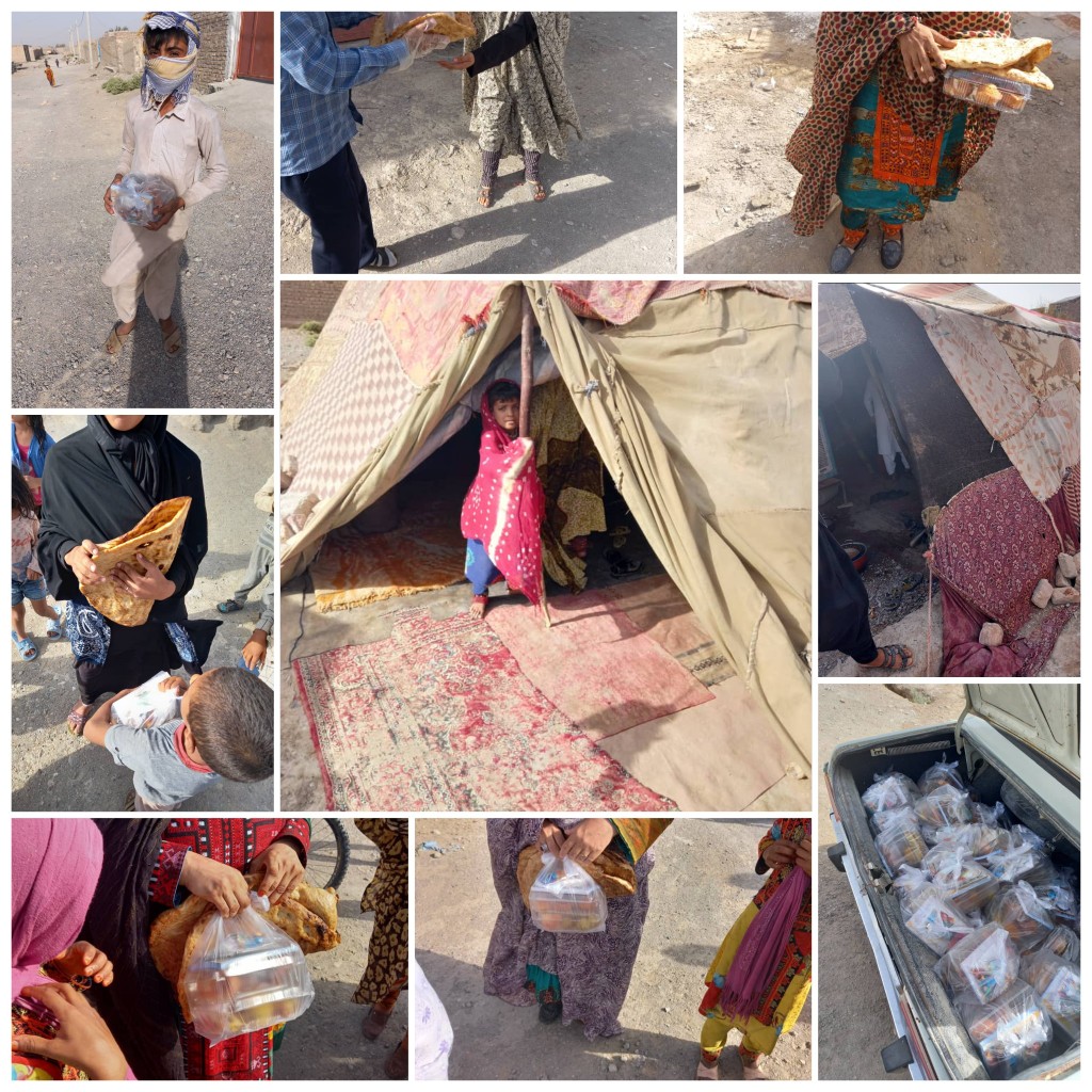 توزیع ۱۰۰ قرص نان و بسته‌ی عیدی